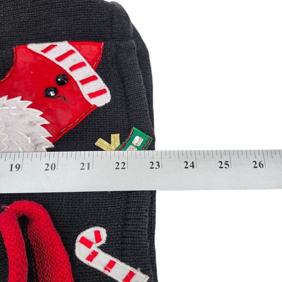 Tiara International Christmas Cardigan Sweater Womens Medium Black Red VTG 2004 - Picture 7 of 8